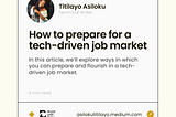The future of work: How to prepare for a Tech-driven job market