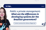 Public x private management: what are the difference in developing systems for the Brazilian…