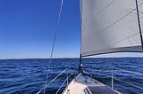 Front of sailboat heading out to sea. Even keeled. Bipolar Disorder. Mania. Depression. Hypomania