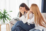 showing empathy to woman in need