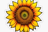 sunny sunflower sticker design from Redbubble.