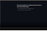 Github repo recommender 101 in streamlit