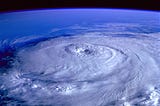 Image by Pixabay of a photo from outer space of the eye of a hurricane
