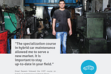 Emad’s serving a new market after following a specialization course in hybrid car maintenance