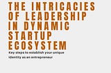 Navigating the Intricacies of Leadership in Dynamic Startup Ecosystems: Establishing Your Unique…