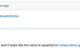 How I got my Github handle, ‘trisha’