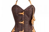 Women Steampunk Brown Corset Neck Gears