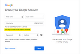 Creating a Google login from your work email