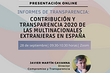 Presentación del informe ‘Contribución y transparencia de las multinacionales extranjeras en España…