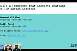 Build a framework that connects WhatsApp to IBM Watson services