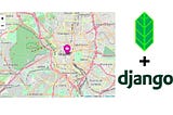 The cover image showing a map with a marker on it, with Folium and Django logo together