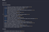 Exemplo de changelog gerado para uma versão ainda não lançada (unreleased)