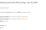 [Global launch] FLUX (FLX) Listing / July 16, 2020