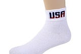 USA QUARTER SOCKS 3 PAIR BAND SIZE 9–11