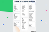 77 words UX/UI designers use