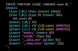 Sample WebAssembly function definition