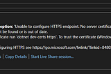 Unable to configure HTTPS endpoint.