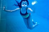 Me as a child underwater