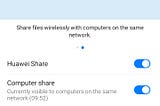 Huawei Share settings