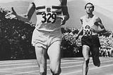 HISTORIC 1953 ENGLISH RUNNER ROGER BANNISTER, 4 MINUTE MILE TYPE 1 WIRE PHOTO