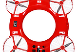 An overall view of the Didiok Makings Flying Lifebuoy in the color red
