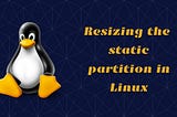 Increasing or decreasing the size of Static partition in linux