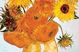 Picture of Van Gogh’s sunflowers in a yellow vase painting