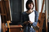 Woman in an art class