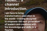 Welcome to my Wellness Training Toolkit… a channel introduction.