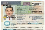 Brazil Visa PSD template, with fonts