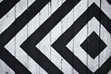 Symmetrical pattern on barn wall