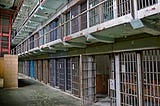 An older “grid” style prison cell block.