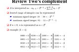 Two’s complement and negative numbers