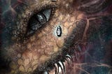Cover: Title: The World Serpent, by Geovanni Botticella. A colossal serpent swims beneath the sea. Its eye is open looing toward the sky. A boat sails over the serpent, barely the size of its iris.