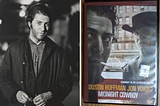 Photo of Dustin Hoffman on the set of Midnight Cowboy in 1968 and a photo of my DVD with the film and producer Jerome Hellman’s 2004 commentary