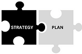 Simple image of Strategy and Plan as puzzle pieces