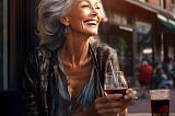Woman laughing and full of joy