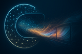 Abstract digital art: AI neural network forming a camera lens, revealing data transforming into a cinematic scene, symbolizing AI in filmmaking and business strategy.