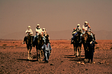 Walking Beside the Camels on a Camel Trek