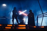 First lightsaber fight between Luke and Vader in The Empire Strikes Back.