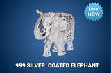 Silver coated elephant idol