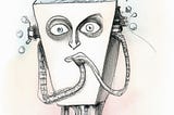 A thinking machine or artificial intelligence fearing death