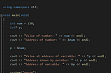 When the num integer variable is assigned to the p pointer, the value of the p pointer and its address in that value are equal to the value and address of num. The address of the p pointer (&p) holds its own address, it does not depend on the num variable.