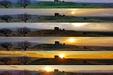 12 Pictures of The Sun, Each Month, Same Place, Same Time.