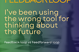 The image shows a chessboard as an example of how feedback and feedforward loops combine in one single thinking process.