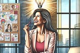 A woman having an idea.