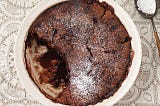 Hazelnut and chocolate self-saucing pudding