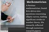 Daniel Kriz Math — A Parisian Mathematician