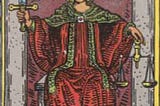 The Justice tarot card from Rider-Waite's deck