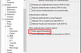 Windows PuTTY agent forwarding